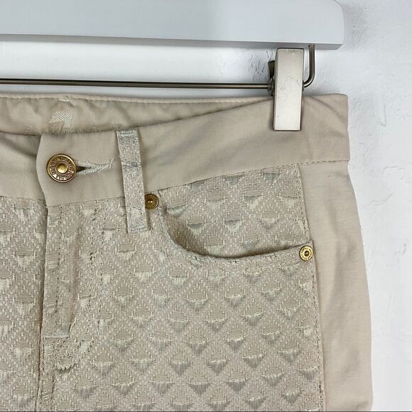 7 For All Mankind Gwenevere Cream Gold Skinny Jeans 26 - Picture 3 of 7